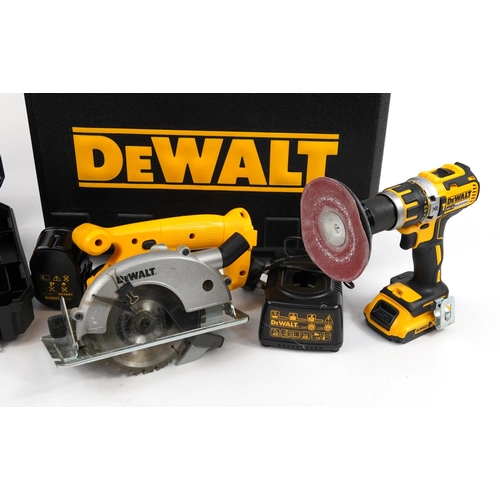 1181 - Dewalt power tools comprising circular saw with case model DW935, cordless drill with case model DW9... 