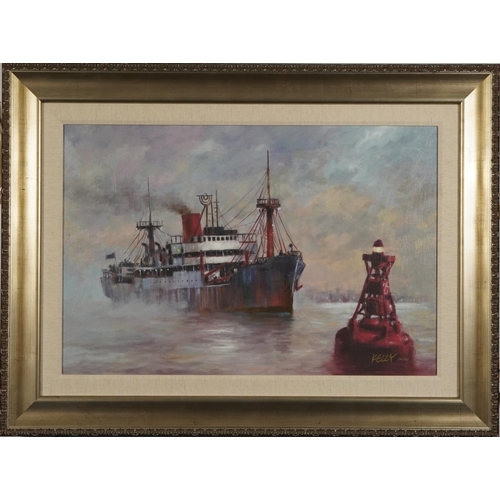 351 - After John Kelly - Steam Liner Heading into a Storm, giclee print in colour, limited edition 92/195,... 