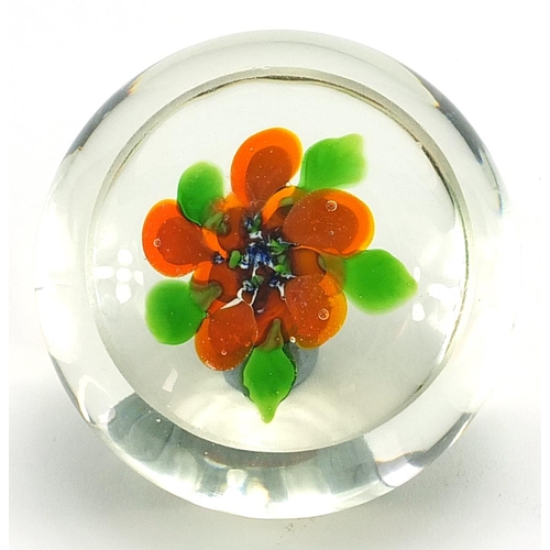 364 - 19th century St Louis glass floral paperweight, approximately 7cm in diameter