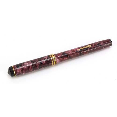 61 - Conway Stewart 388 marbleised fountain pen with 14ct gold nib and box, 12.5cm in length