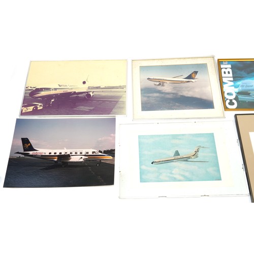 535 - Collection of aviation interest aircraft display boards, prints and photographs, mostly British Cale... 