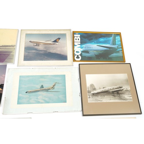 535 - Collection of aviation interest aircraft display boards, prints and photographs, mostly British Cale... 