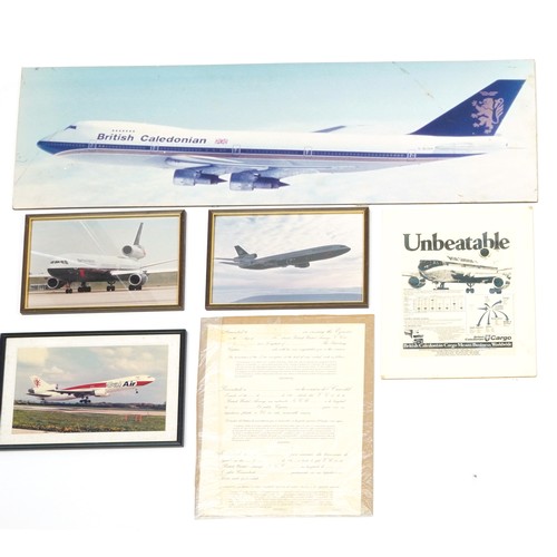 535 - Collection of aviation interest aircraft display boards, prints and photographs, mostly British Cale... 