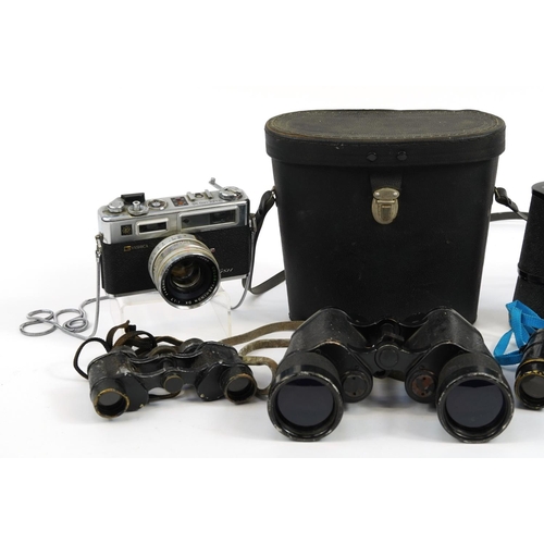 1176 - Four pairs of vintage and later binoculars and a Yashica Electro 35 camera