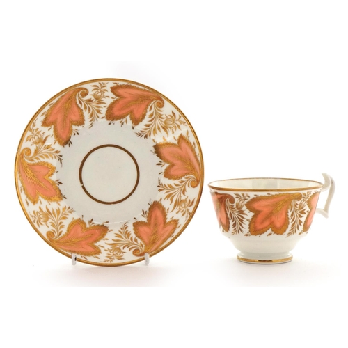 96 - Early 19th century Swansea porcelain cup and saucer, the cup 6cm high