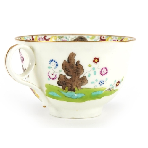 95 - Early 19th century Swansea porcelain cup and saucer decorated with birds amongst flowers, Gwyneth & ... 