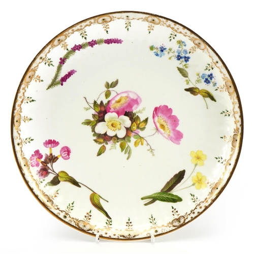 97 - Early 19th century Swansea porcelain plate hand painted in the style of William Pollard, 23.5cm in d... 