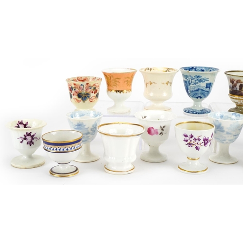 241 - Collection of seventeen early 19th century and later eggcups including Flight Barr & Barr and one ha... 