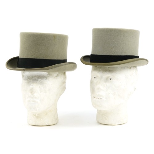 691 - Two vintage gentlemen's top hats comprising Wilson & Stafford and Christys London