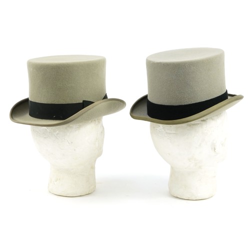 691 - Two vintage gentlemen's top hats comprising Wilson & Stafford and Christys London