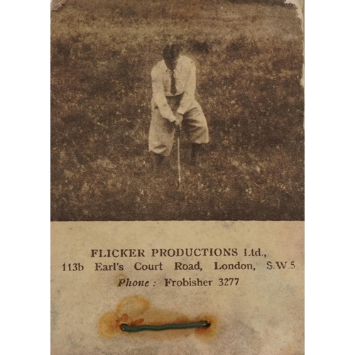 2453 - Vintage golfing interest Bobby Jones Flicker book no. 11, Out the Rough and Putt