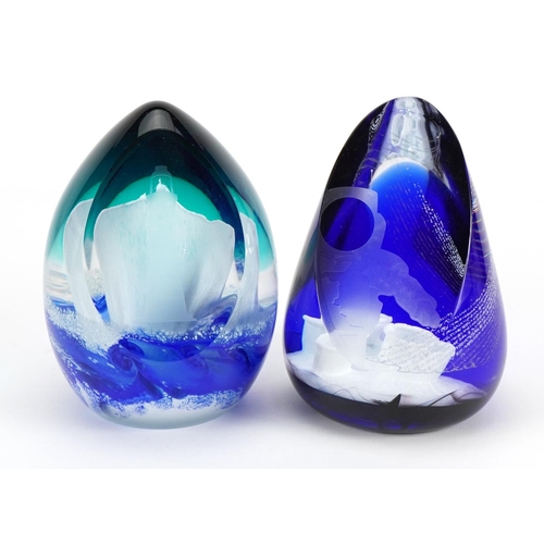 587 - Sarah Peterson for Caithness Glass, two paperweights comprising Beachy Head Lighthouse, limited edit... 