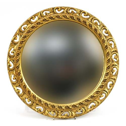 955 - Circular gilt framed convex mirror, 45cm in diameter