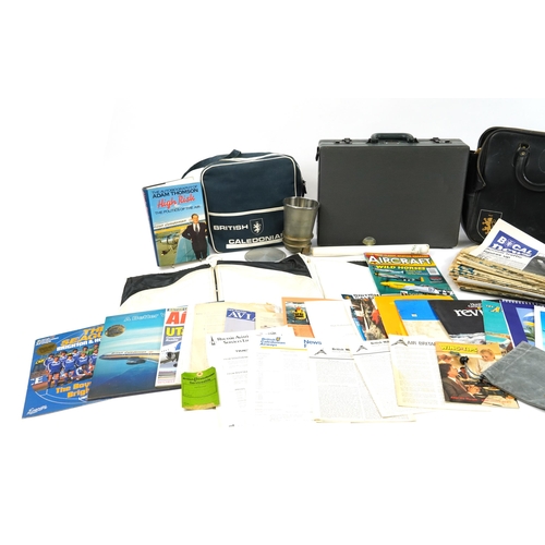 534 - Aviation interest memorabilia including Concorde calendar, British Caledonian book and First Class b... 