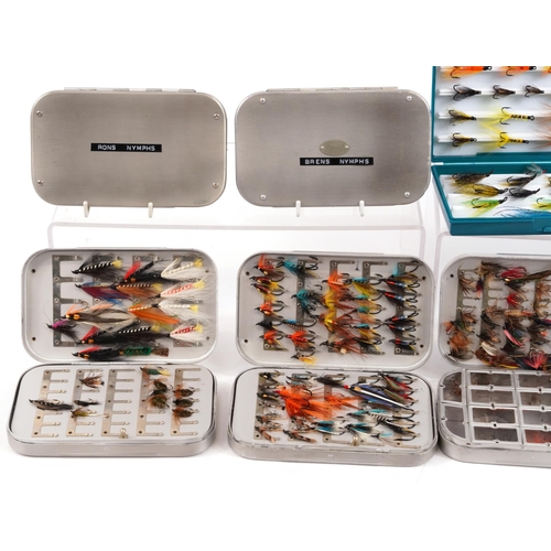 659 - Large collection of Victorian and later fishing flies in cases including Hardy and Wheatley