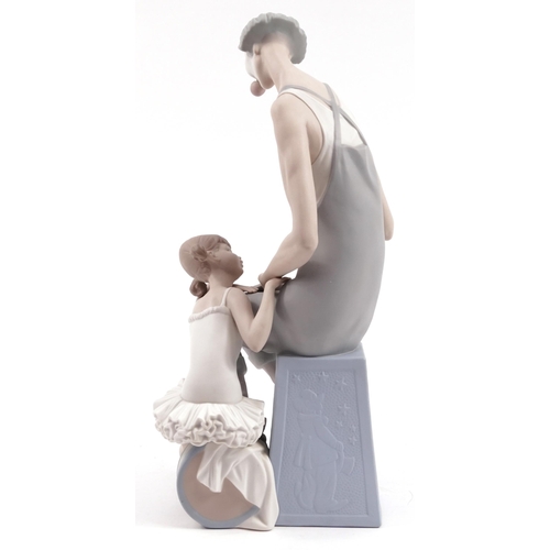 972 - Large Lladro porcelain matte glaze figure of a magician clown with ballerina girl, 41cm high