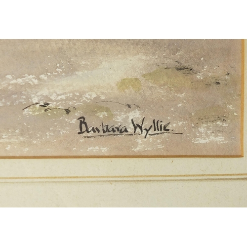 569 - Barbara Wyllie - Mitchell's Boatyard, Poole and Pin Mill, Suffolk, one watercolour and one pastel, m... 