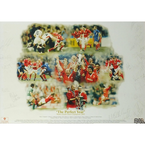 2456 - Welsh rugby interest signed photo display of Ryan Jones and The Perfect Year, Wales' Grand Slam Cham... 