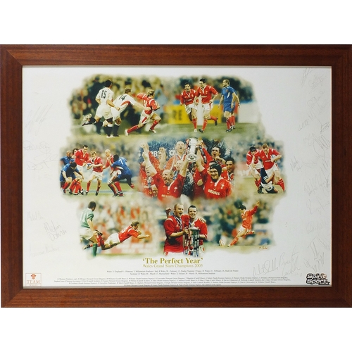 2456 - Welsh rugby interest signed photo display of Ryan Jones and The Perfect Year, Wales' Grand Slam Cham... 