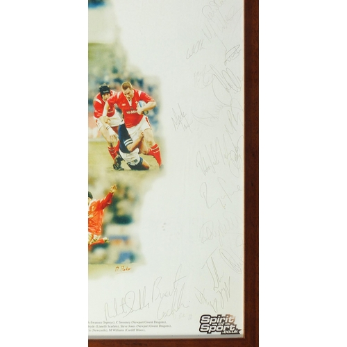 2456 - Welsh rugby interest signed photo display of Ryan Jones and The Perfect Year, Wales' Grand Slam Cham... 