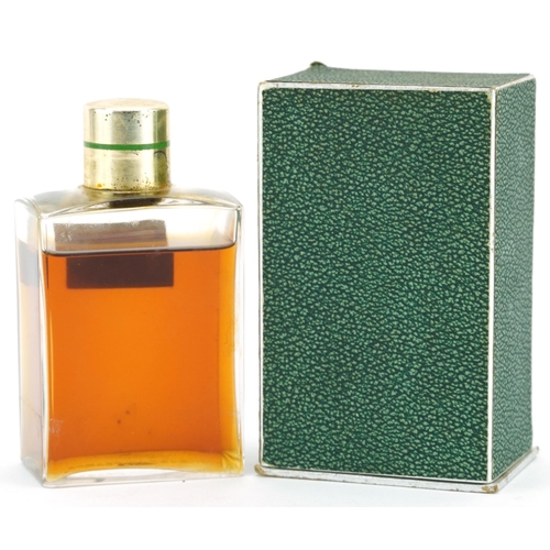 730 - Vintage Foret Vierge Lentheric open bottle of perfume with box, overall 11cm high