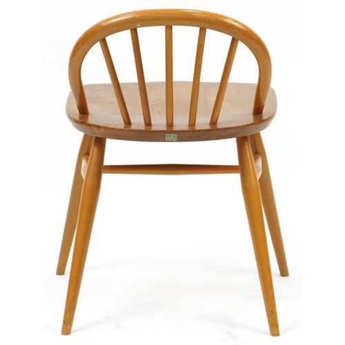 852 - Vintage Ercol light elm dressing table chair, 63cm high