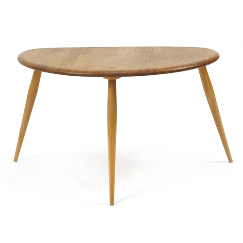 917 - Large Ercol light elm pebble occasional table, 40cm H x 65cm W x 44.5cm D