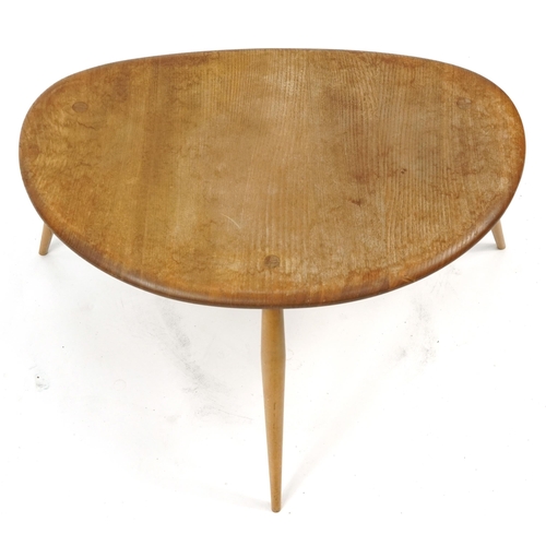 917 - Large Ercol light elm pebble occasional table, 40cm H x 65cm W x 44.5cm D