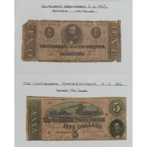 2533A - USA banknotes including mainly old, Confederate and some modern