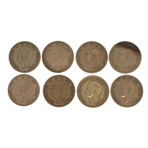 2514 - Eight George VI half crowns, approximately 112g