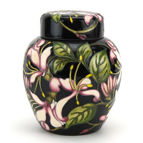 282 - Moorcroft Pottery ginger jar and cover hand painted with stylised leaves, 15.5cm high