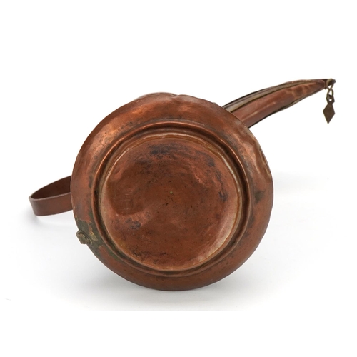 89 - Omani copper and brass dallah coffee pot, 28.5cm high