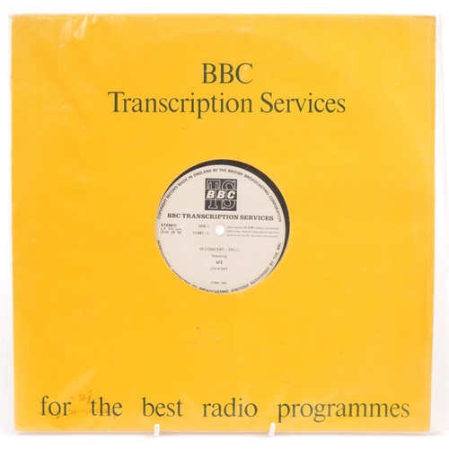 1059 - BBC Transcription Services vinyl record In Concert featuring U2 with sleeve