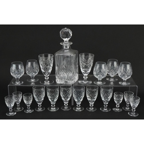 1006 - Royal Doulton and Edinburgh Crystal comprising set of drinking glasses and decanter, the largest 26c... 