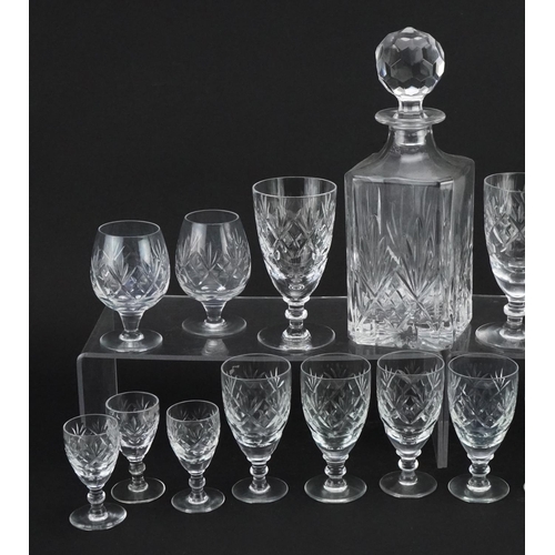 1006 - Royal Doulton and Edinburgh Crystal comprising set of drinking glasses and decanter, the largest 26c... 