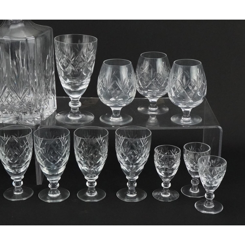 1006 - Royal Doulton and Edinburgh Crystal comprising set of drinking glasses and decanter, the largest 26c... 