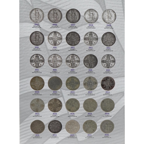 2546 - The Great British Florin and Two Shilling Collection housing various florins, including pre 1947 exa... 