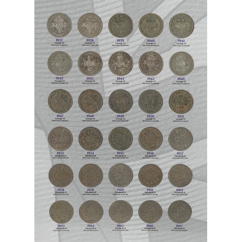 2546 - The Great British Florin and Two Shilling Collection housing various florins, including pre 1947 exa... 