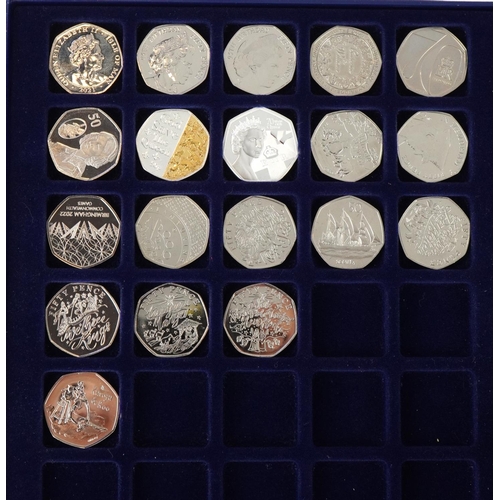 2542 - Good collection of Elizabeth II coinage arranged in a four drawer collector's chest, some silver com... 