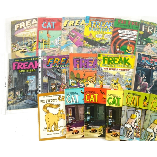 2445 - Collection of vintage magazines including The Adventures of Fat Freddy's Cat and The Fabulous Furry ... 