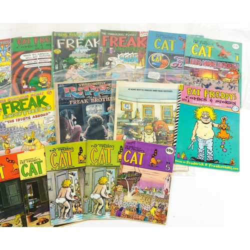 2445 - Collection of vintage magazines including The Adventures of Fat Freddy's Cat and The Fabulous Furry ... 