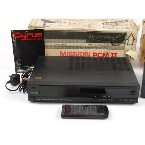 1335 - Mission PCM II 4X16 bit compact disc player with box and a Denon DVD-900 DVD video player with remot... 
