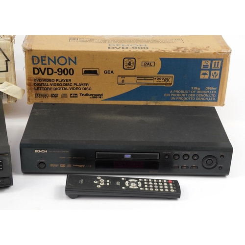 1335 - Mission PCM II 4X16 bit compact disc player with box and a Denon DVD-900 DVD video player with remot... 