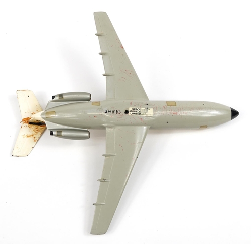 528 - British United Airways 1/72 scale model BAC 1-11 aeroplane by Space Models, 38cm in length