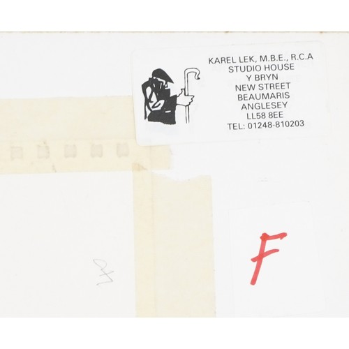 318 - Karel Lek - New York, Cotton Club & Central Park, two Welsh pen and ink washes on paper, mounted as ... 