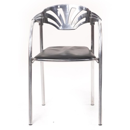 870 - Studio Simonetti, Art Deco design chrome Rimini chair, 77cm high