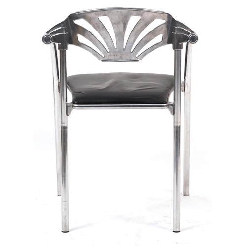 870 - Studio Simonetti, Art Deco design chrome Rimini chair, 77cm high