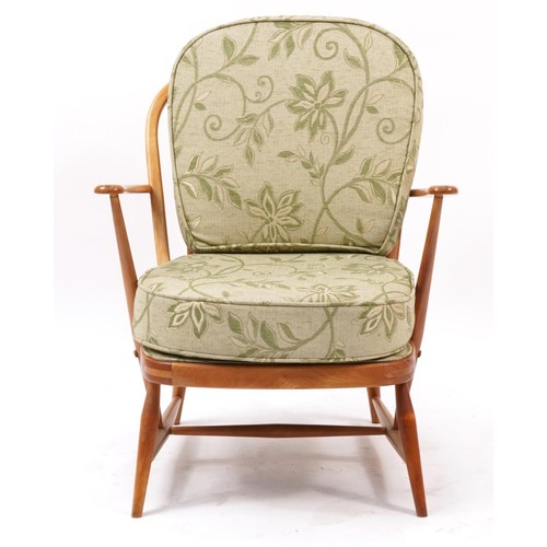 895 - Ercol light elm Windsor armchair, 85cm high