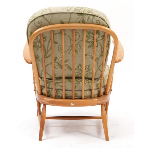 895 - Ercol light elm Windsor armchair, 85cm high