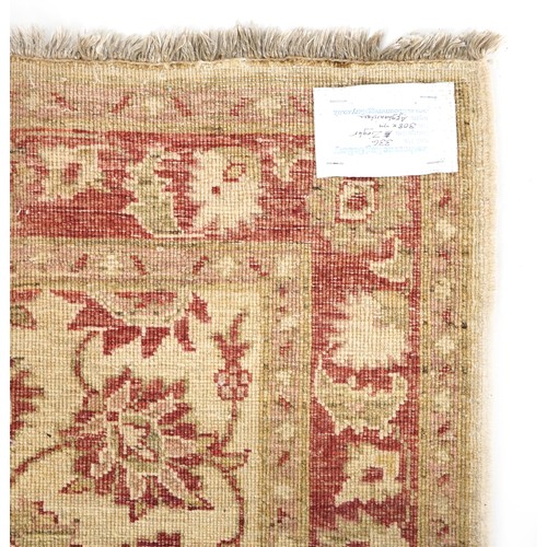 859 - Afghan Ziegler cream and red ground carpet runner, 300cm x 78cm